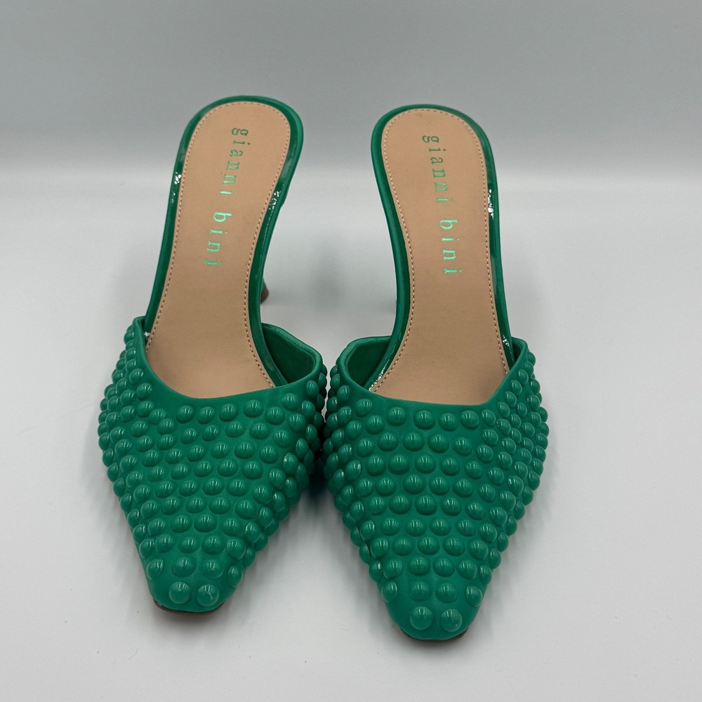 Gianni Bini Green Studded Pointed Toe Mule Heels 9.5M NO BOX - Picture 5 of 8